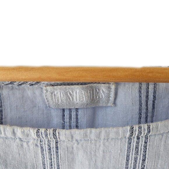 CP Shades Linen Sibella / Monica Top Blouse Lagenlook Boxy Oversized Stripe XL - Picture 13 of 15